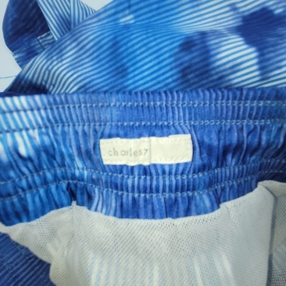 Onia "Charles 7" Ocean Blue Tie Dye Stripe printed swim shorts Size S - Picture 6 of 11